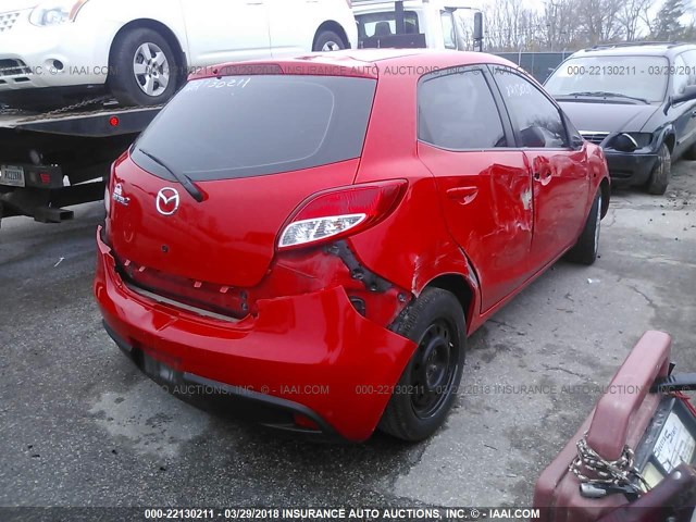 JM1DE1KY6E0171239 - 2014 MAZDA MAZDA2 SPORT RED photo 4