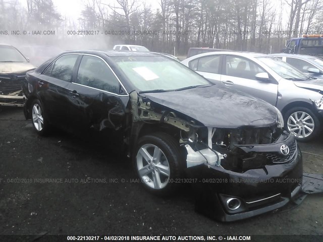 4T1BF1FKXCU616173 - 2012 TOYOTA CAMRY SE/LE/XLE BLACK photo 1