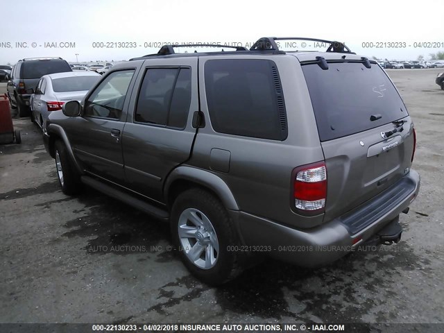 JN8DR09Y52W702707 - 2002 NISSAN PATHFINDER LE/SE TAN photo 3