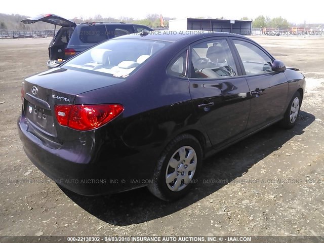 KMHDU46D78U416215 - 2008 HYUNDAI ELANTRA GLS/SE/LIMITED PURPLE photo 4