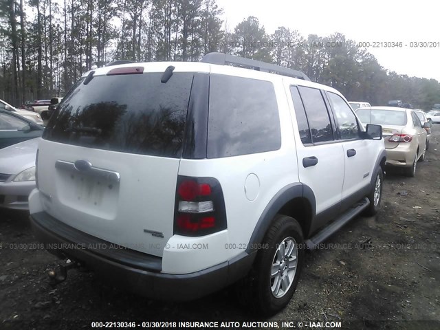 1FMEU73E96UB38059 - 2006 FORD EXPLORER XLT WHITE photo 4