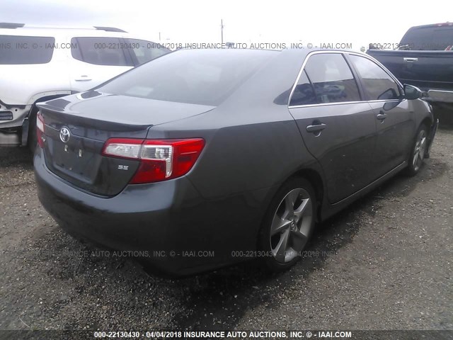 4T1BK1FK3CU018924 - 2012 TOYOTA CAMRY SE/XLE GRAY photo 4