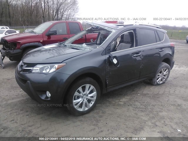 2T3YFREV2FW177440 - 2015 TOYOTA RAV4 LIMITED GRAY photo 2