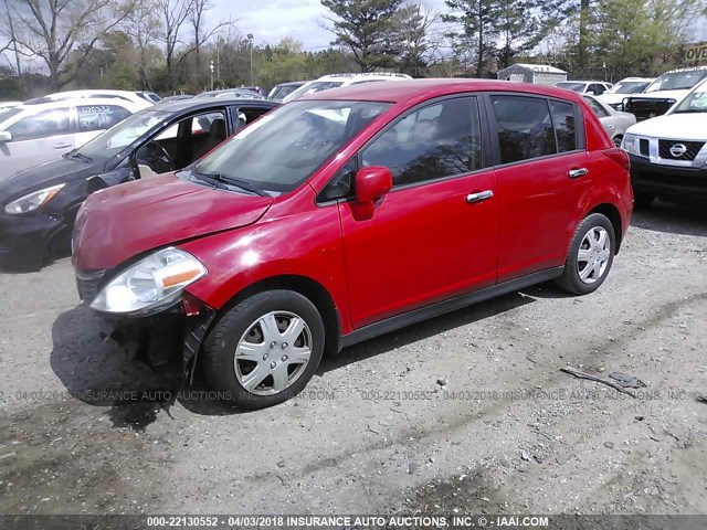 3N1BC13E67L452872 - 2007 NISSAN VERSA S/SL RED photo 2