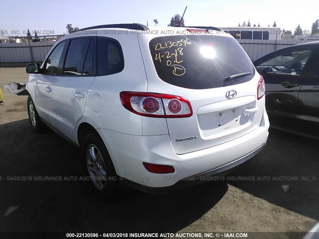 5XYZG3AB8CG133334 - 2012 HYUNDAI SANTA FE GLS WHITE photo 3