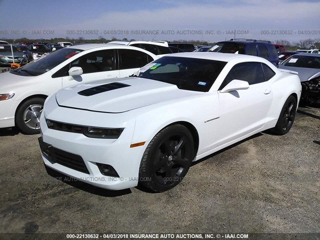 2G1FK1EJ6E9210779 - 2014 CHEVROLET CAMARO 2SS WHITE photo 2