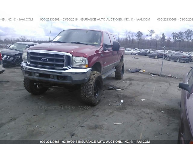 1FTSW31P23EC22664 - 2003 FORD F350 SRW SUPER DUTY BURGUNDY photo 2