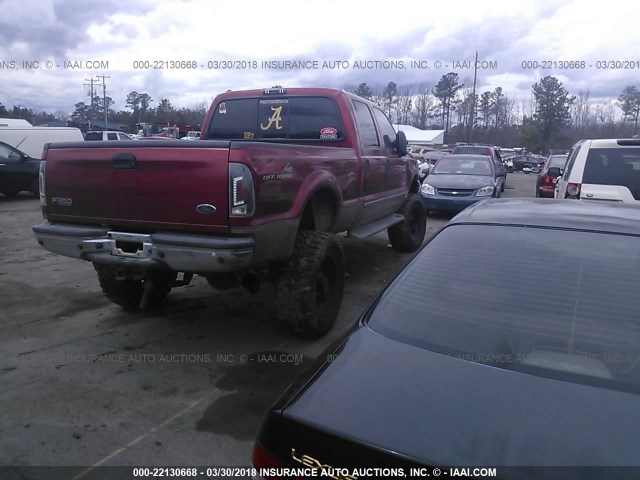 1FTSW31P23EC22664 - 2003 FORD F350 SRW SUPER DUTY BURGUNDY photo 4