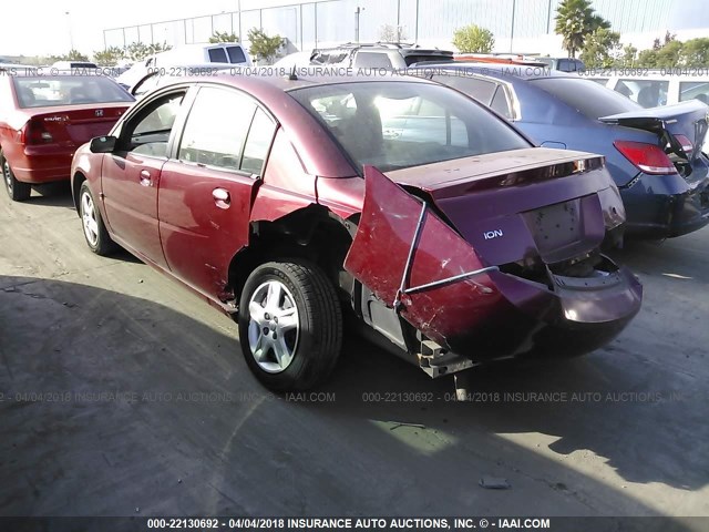 1G8AJ58F47Z155822 - 2007 SATURN ION LEVEL 2 BURGUNDY photo 3