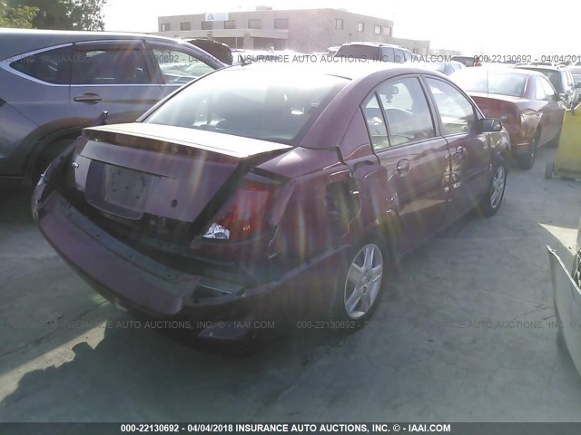 1G8AJ58F47Z155822 - 2007 SATURN ION LEVEL 2 BURGUNDY photo 4