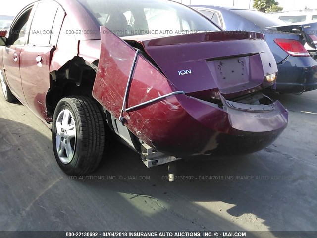1G8AJ58F47Z155822 - 2007 SATURN ION LEVEL 2 BURGUNDY photo 6