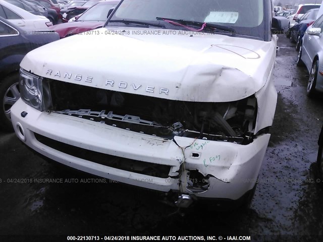 SALSF25429A207276 - 2009 LAND ROVER RANGE ROVER SPORT HSE WHITE photo 6