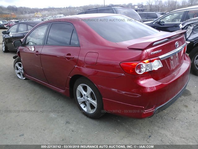 5YFBU4EE0DP140165 - 2013 TOYOTA COROLLA S/LE RED photo 3