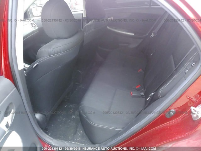 5YFBU4EE0DP140165 - 2013 TOYOTA COROLLA S/LE RED photo 8