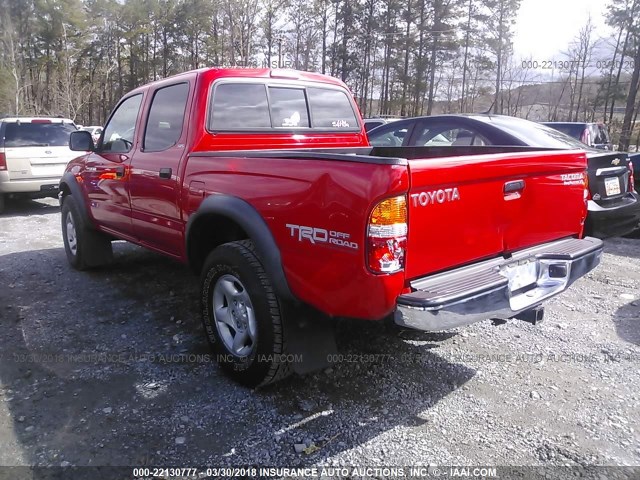 5TEGN92N34Z390465 - 2004 TOYOTA TACOMA DOUBLE CAB PRERUNNER RED photo 3
