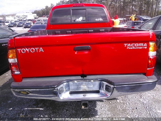 5TEGN92N34Z390465 - 2004 TOYOTA TACOMA DOUBLE CAB PRERUNNER RED photo 6