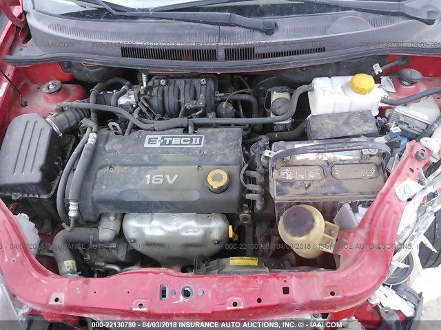 KL1TD56698B061137 - 2008 CHEVROLET AVEO LS RED photo 10