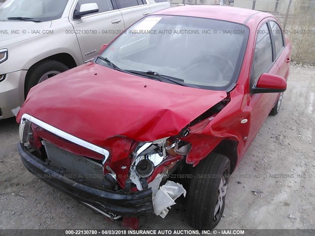KL1TD56698B061137 - 2008 CHEVROLET AVEO LS RED photo 2