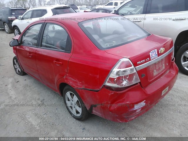 KL1TD56698B061137 - 2008 CHEVROLET AVEO LS RED photo 3