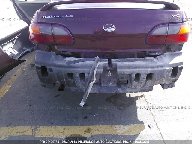 1G1NE52M2V6113658 - 1997 CHEVROLET MALIBU LS ბურგუნდია ფოტო 6