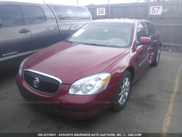 1G4HD57218U128226 - 2008 BUICK LUCERNE CXL RED photo 2