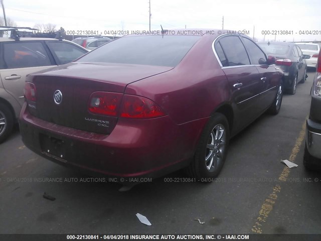 1G4HD57218U128226 - 2008 BUICK LUCERNE CXL RED photo 4