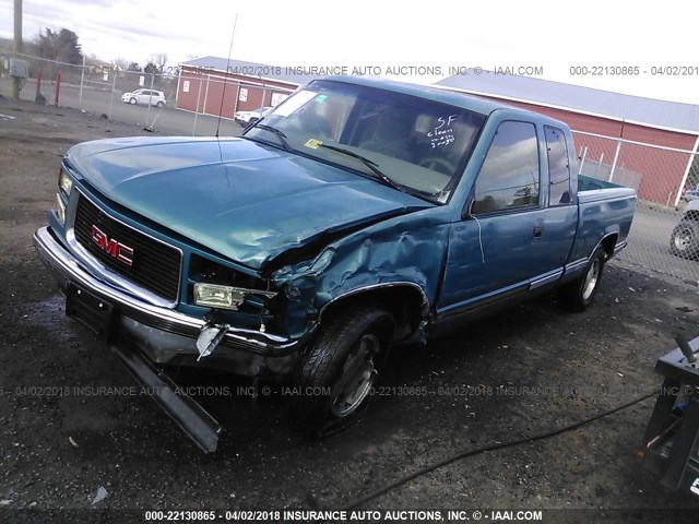 2GTEC19R2V1517820 - 1997 GMC SIERRA C1500 BLUE photo 2