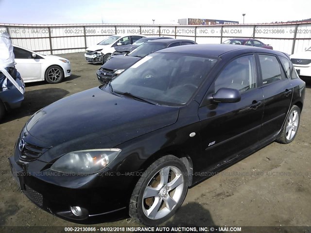 JM1BK343361466937 - 2006 MAZDA 3 HATCHBACK BLACK photo 2