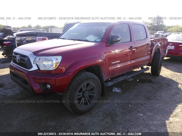 5TFJU4GN1FX086713 - 2015 TOYOTA TACOMA DOUBLE CAB PRERUNNER RED photo 2