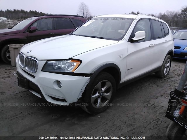 5UXWX5C55CL718607 - 2012 BMW X3 XDRIVE28I WHITE photo 2