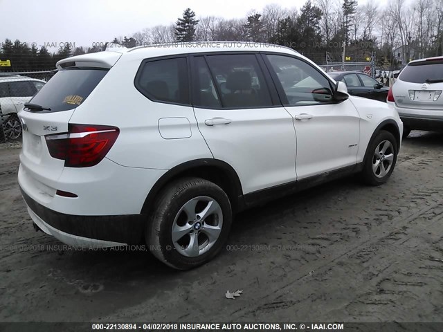 5UXWX5C55CL718607 - 2012 BMW X3 XDRIVE28I WHITE photo 4