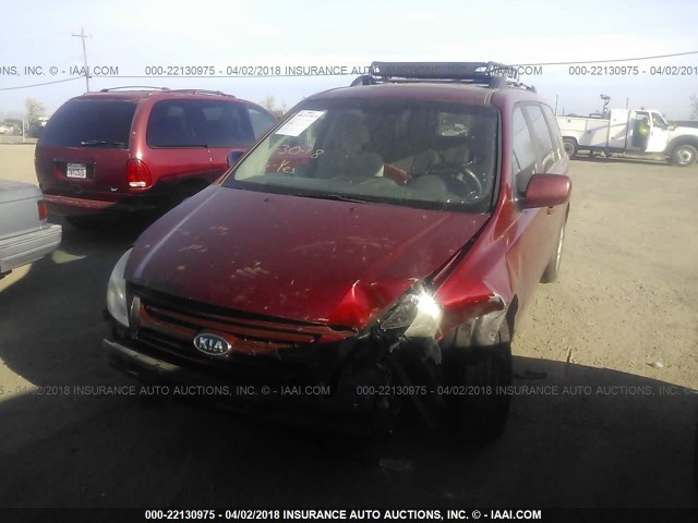 KNDMB233X86249315 - 2008 KIA SEDONA EX/LX RED photo 2