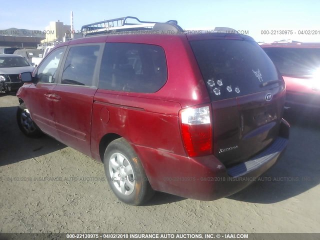 KNDMB233X86249315 - 2008 KIA SEDONA EX/LX RED photo 3