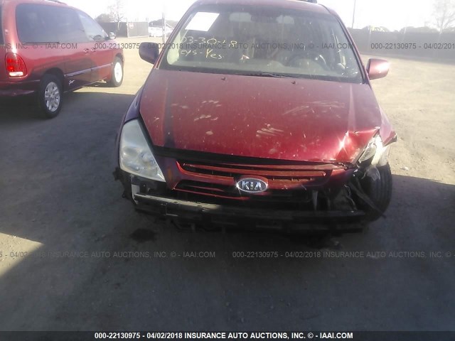 KNDMB233X86249315 - 2008 KIA SEDONA EX/LX RED photo 6