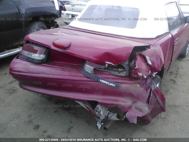 6MPLT01Z3R8603629 - 1994 MERCURY CAPRI RED photo 6