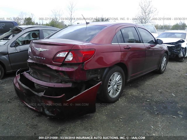 1C3LC56R87N629661 - 2007 CHRYSLER SEBRING TOURING RED photo 4