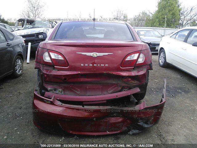 1C3LC56R87N629661 - 2007 CHRYSLER SEBRING TOURING RED photo 6