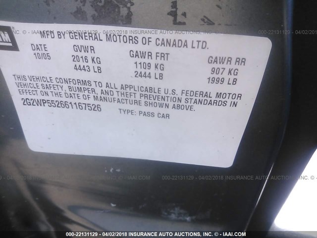 2G2WP552661167526 - 2006 PONTIAC GRAND PRIX Yaşıl foto 9