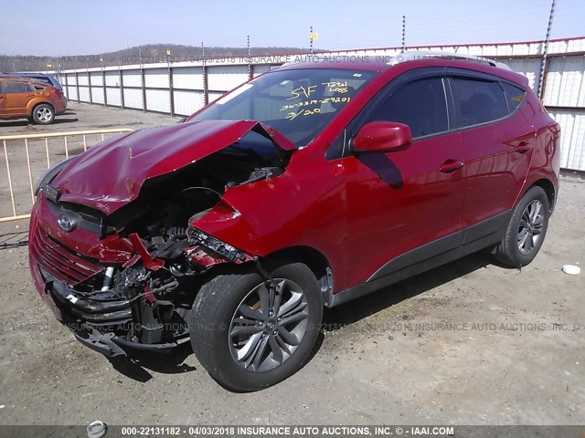 KM8JU3AG2FU986960 - 2015 HYUNDAI TUCSON LIMITED/SE RED photo 2