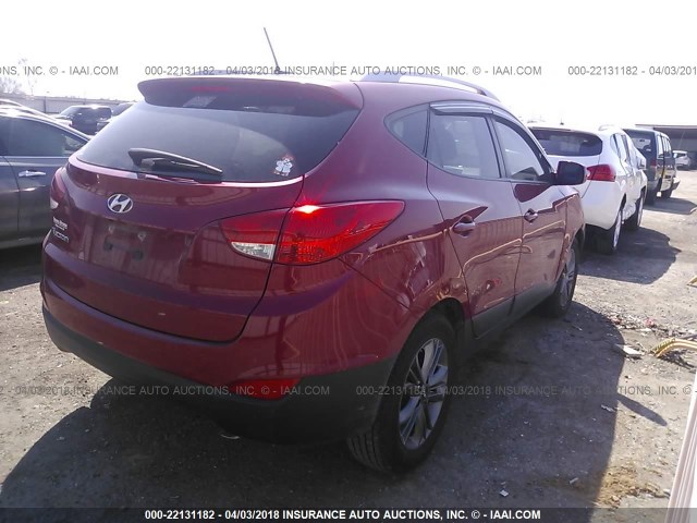 KM8JU3AG2FU986960 - 2015 HYUNDAI TUCSON LIMITED/SE RED photo 4