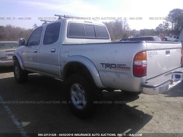 5TEGN92N24Z454401 - 2004 TOYOTA TACOMA DOUBLE CAB PRERUNNER SILVER photo 3