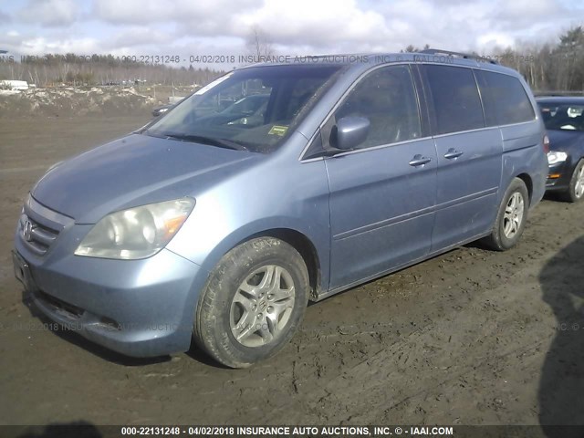 5FNRL38617B112682 - 2007 HONDA ODYSSEY EXL ლურჯი ფოტო 2