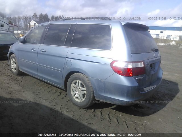 5FNRL38617B112682 - 2007 HONDA ODYSSEY EXL BLUE photo 3