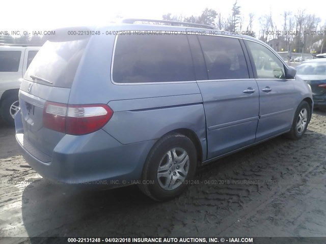 5FNRL38617B112682 - 2007 HONDA ODYSSEY EXL BLUE photo 4