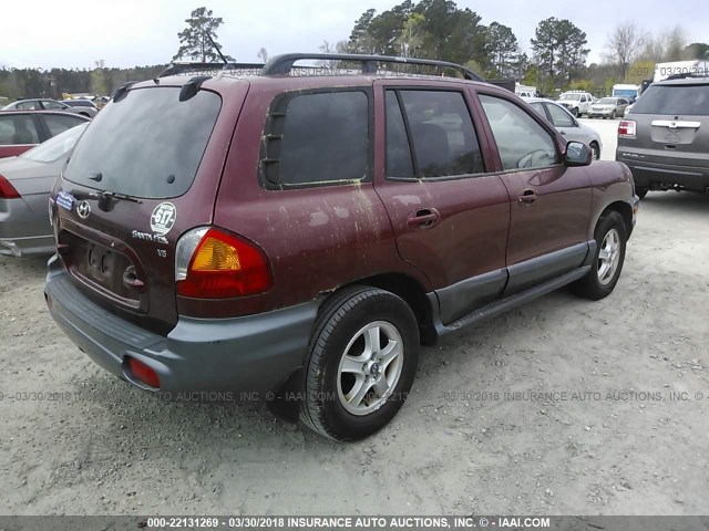 KM8SC13DX4U739097 - 2004 HYUNDAI SANTA FE GLS/LX RED photo 4