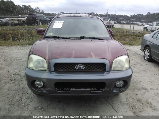 KM8SC13DX4U739097 - 2004 HYUNDAI SANTA FE GLS/LX RED photo 6