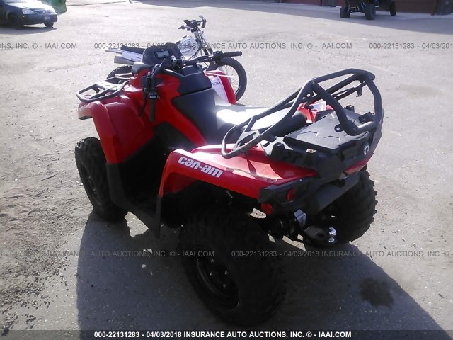 3JBLGAR22HJ003675 - 2017 CAN-AM OUTLANDER 450/450 DPS RED photo 3