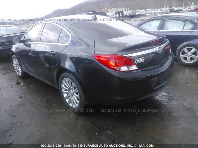 W04GP5EC4B1050109 - 2011 BUICK REGAL CXL BLACK photo 3