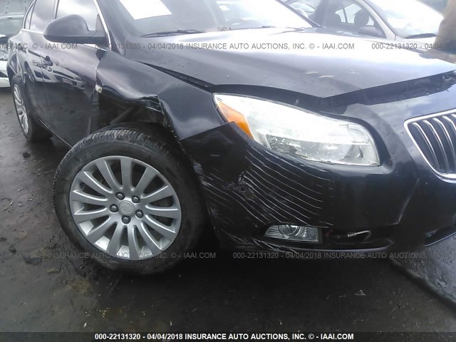 W04GP5EC4B1050109 - 2011 BUICK REGAL CXL BLACK photo 6