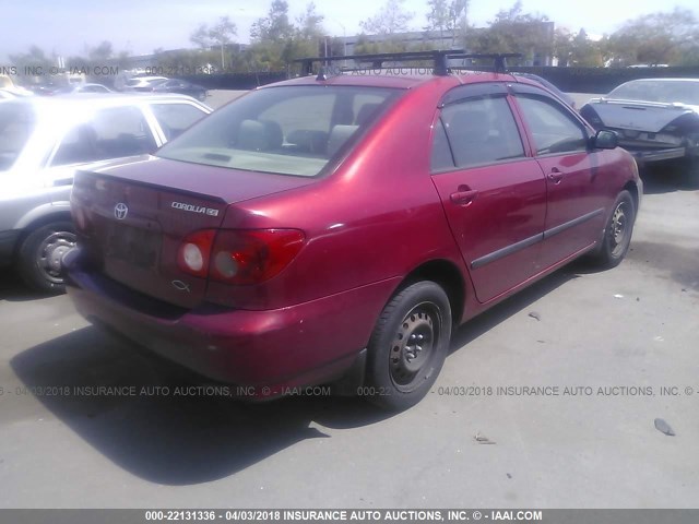 JTDBR32E370124668 - 2007 TOYOTA COROLLA CE/LE/S RED photo 4